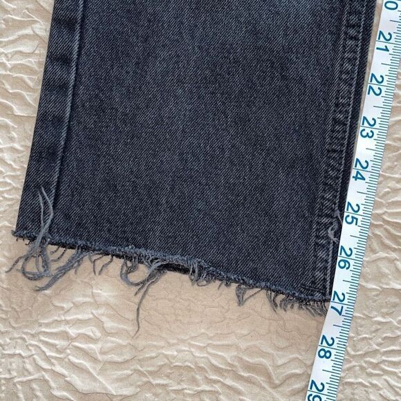 Zara‎ Womens Distressed Cutoff Jeans Stretch Whiskering Straight Leg Black 2 - Picture 11 of 11